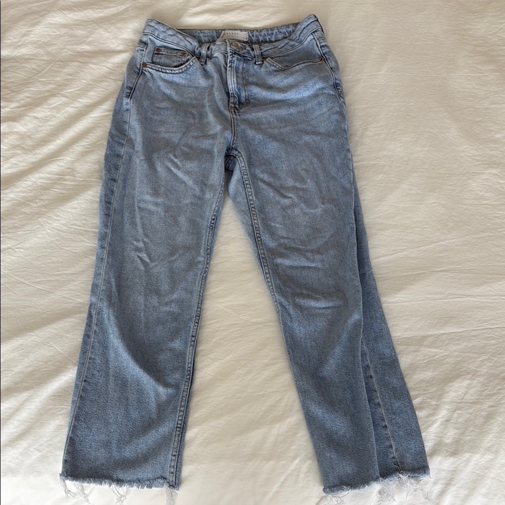 Topshop Blue Straight Leg Jeans